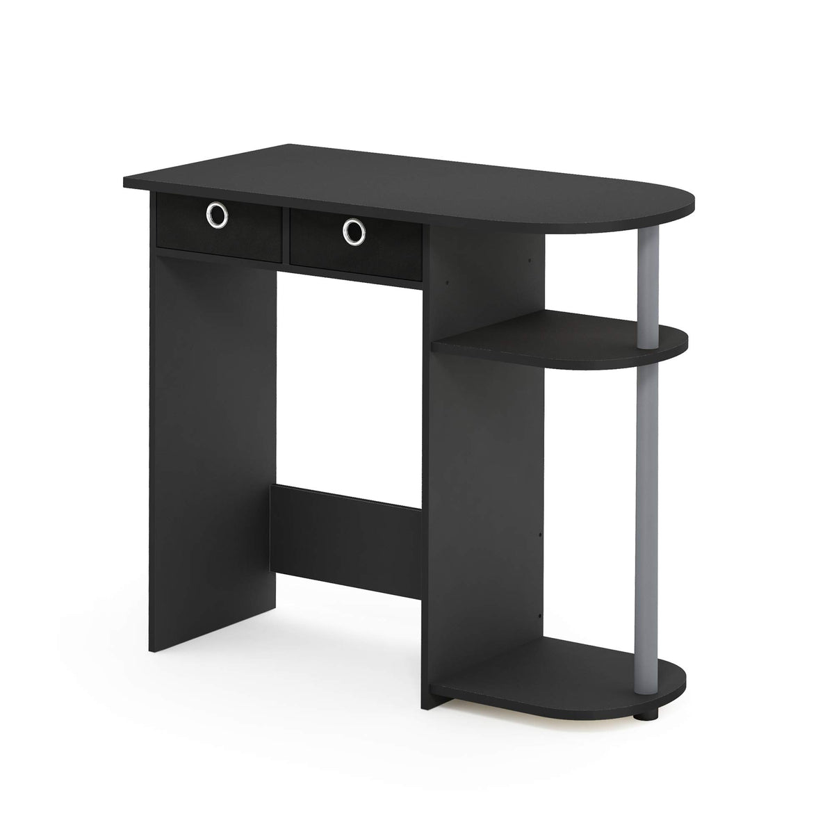 Furinno Go Green 32-Inch Computer Desk with 2-Tier Shelf, Classic Black